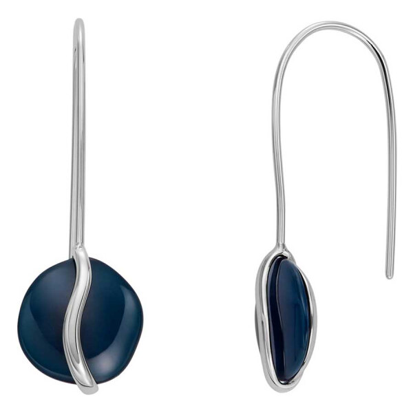 Skagen Módne oceľové náušnice s modrým sklom Sea Glass SKJ1812040 66591242