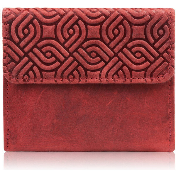 Paolo Peruzzi Dámska vintage kožená peňaženka malá T-114-HRD | červená 53283065