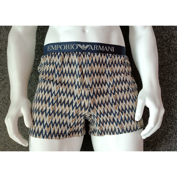 Pánske šortky 112072 4R504 18855 hnedé so vzorom - Emporio Armani 61175623