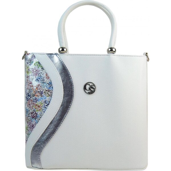 GROSSO Biela matná dámska kabelka s decentným kvetinovým vzorom 53350647