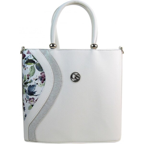 GROSSO Biela matná dámska kabelka s decentným kvetinovým vzorom 53350645