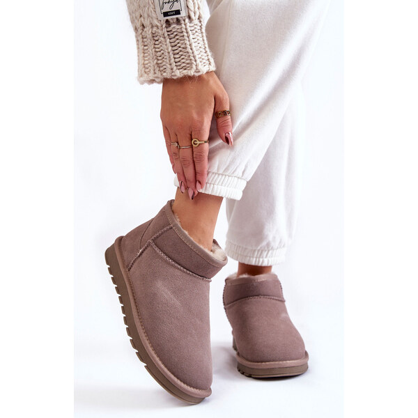 Kesi Dámské semišové nízké boty do sněhu Šede Shelie 53356618