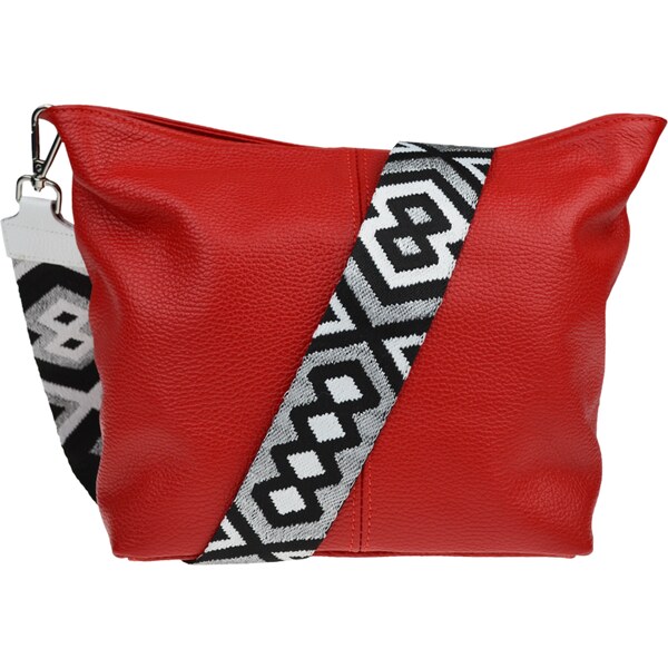 Červená kožená talianska crossbody kabelka Prisca Rossa Chiaro s 53369977