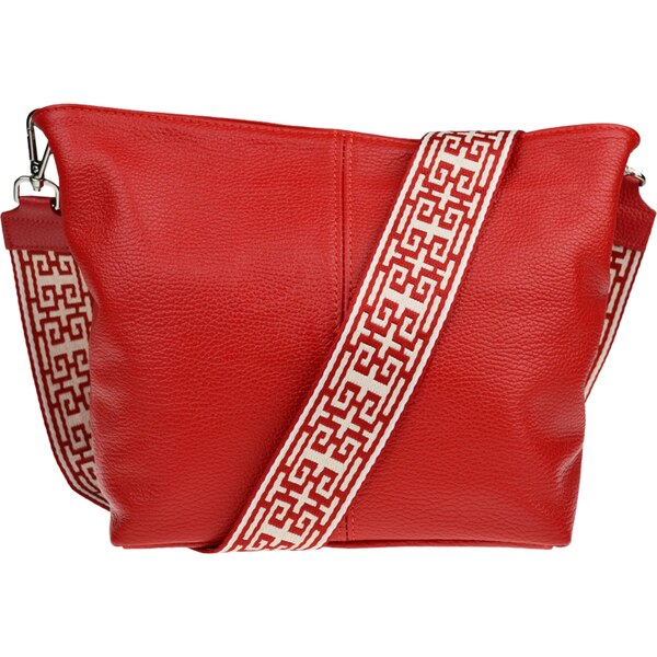 Červená kožená talianska crossbody kabelka Prisca Rossa Chiaro s 53369972