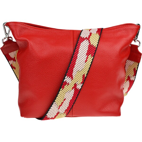 Červená kožená talianska crossbody kabelka Prisca Rossa Chiaro s 53369975