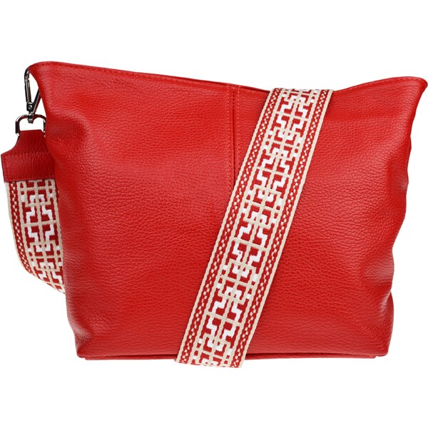 Červená kožená talianska crossbody kabelka Prisca Rossa Chiaro s 53369973