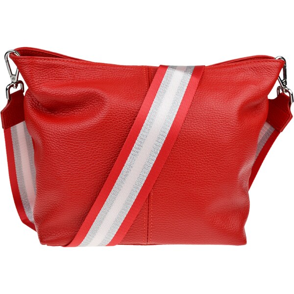 Červená kožená talianska crossbody kabelka Prisca Rossa Chiaro s 53369974