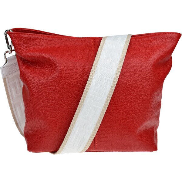 Červená kožená talianska crossbody kabelka Prisca Rossa Chiaro s 53369978