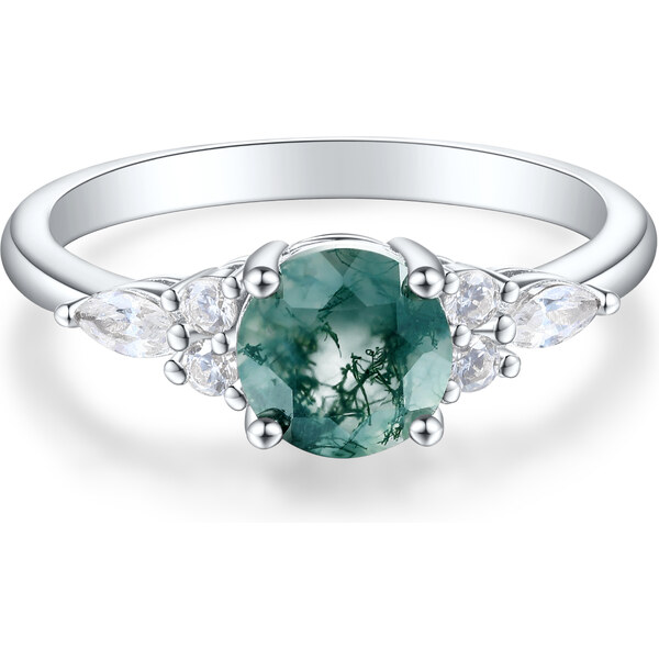 Olivie Strieborný prsteň MACHOVÝ ACHÁT 8902 53418270