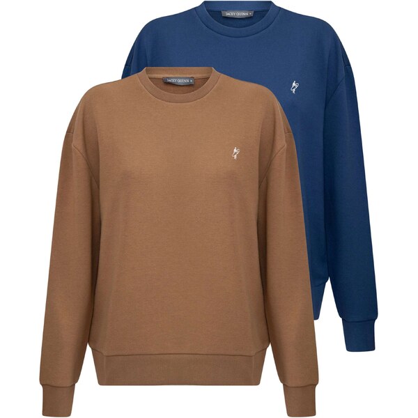 Jacey Quinn Mikina modrá / hnedá / biela 54338428