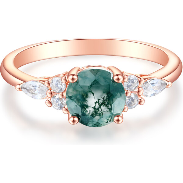 Olivie Strieborný prsteň MACHOVÝ ACHÁT ROSE 8904 53418272