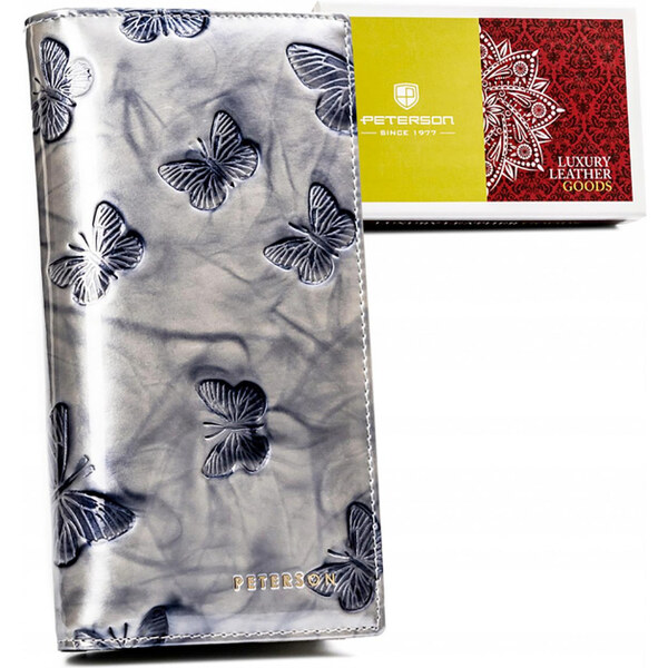 Dámska kožená peňaženka Peterson strieborná KZ50792 62179673