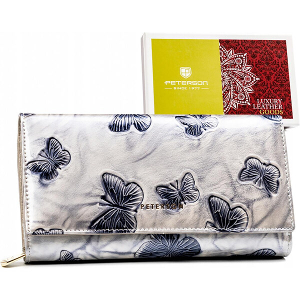 Dámska kožená peňaženka Peterson strieborná KZ50787 62179675