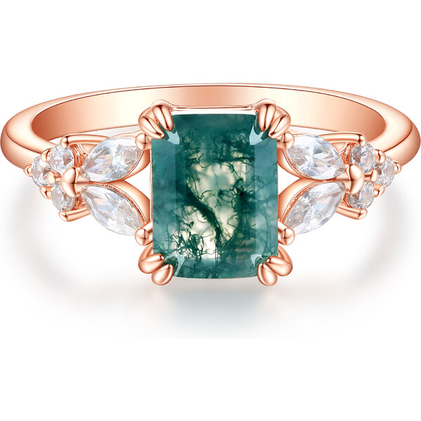 Olivie Strieborný prsteň MACHOVÝ ACHÁT ROSE 8906 53418274