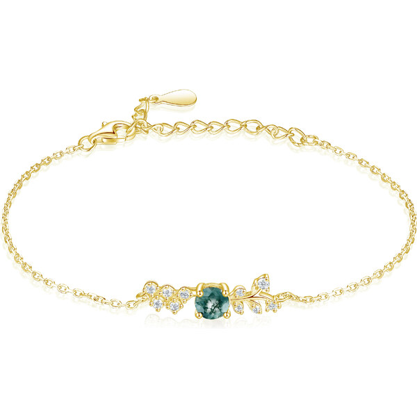 Olivie Strieborný náramok MACHOVÝ ACHÁT GOLD 8909 53448668