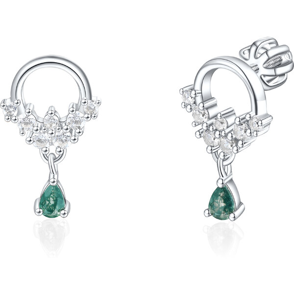 Olivie Strieborné náušnice MACHOVÝ ACHÁT 8914 53448670