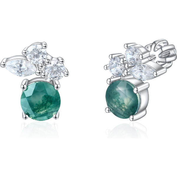 Olivie Strieborné náušnice MACHOVÝ ACHÁT 8917 53448673