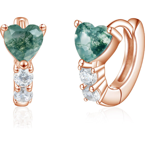 Olivie Strieborné náušnice MACHOVÝ ACHÁT ROSE 8929 53448685