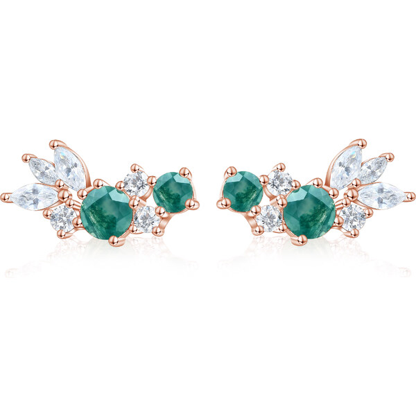 Olivie Strieborné náušnice MACHOVÝ ACHÁT ROSE 8924 53448680