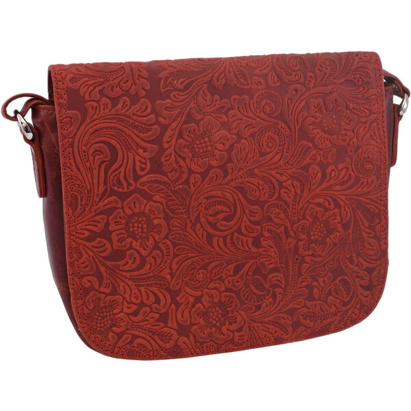 Mercucio Dámska kožená crossbody kabelka červená 250112 66066898