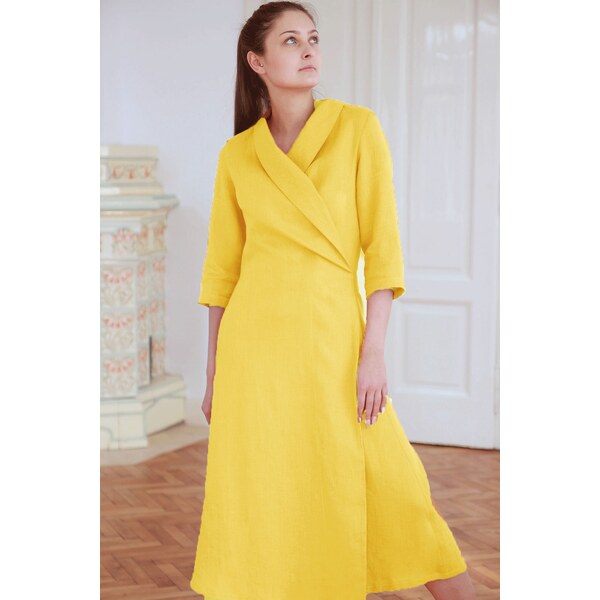 Lotika Linen Ľanové zavinovacie maxi šaty Lotika 63333886