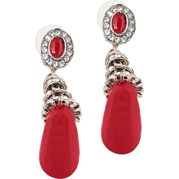 SOHI Náušnice Khadija rubínová / strieborná 54344132