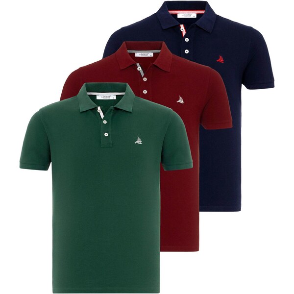 By Diess Collection Tričko námornícka modrá / zelená / burgundská / 54359704