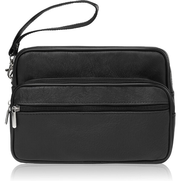 ABRUZZO Pánske klasické kožené vrecko etue | čierna ABR-08 53499296