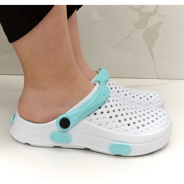 JOHN-C Dámske bielo-tyrkysové crocsy LIBBY 53621128