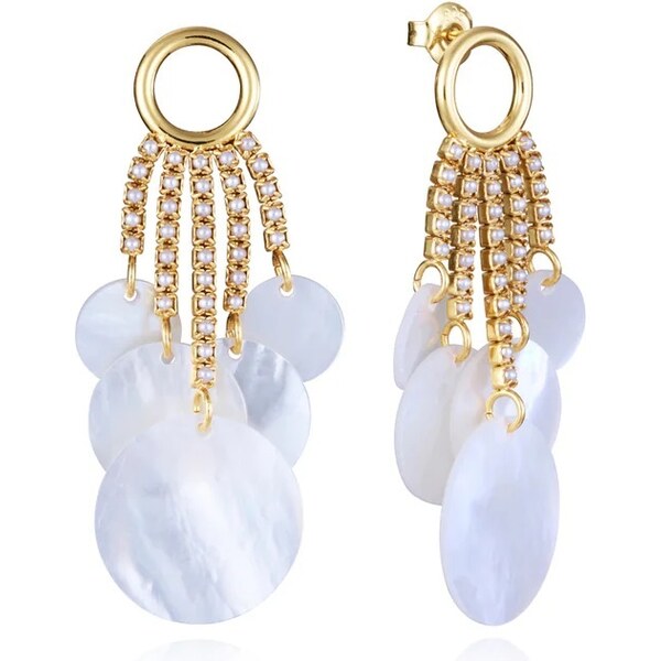 Viceroy Pozlátené visiace náušnice s perleťou Elegant 13192E100-90 66583019