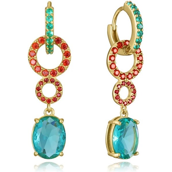 Viceroy Lesklé pozlátené náušnice so zirkónmi 2v1 Elegantné 13193E100 66587017