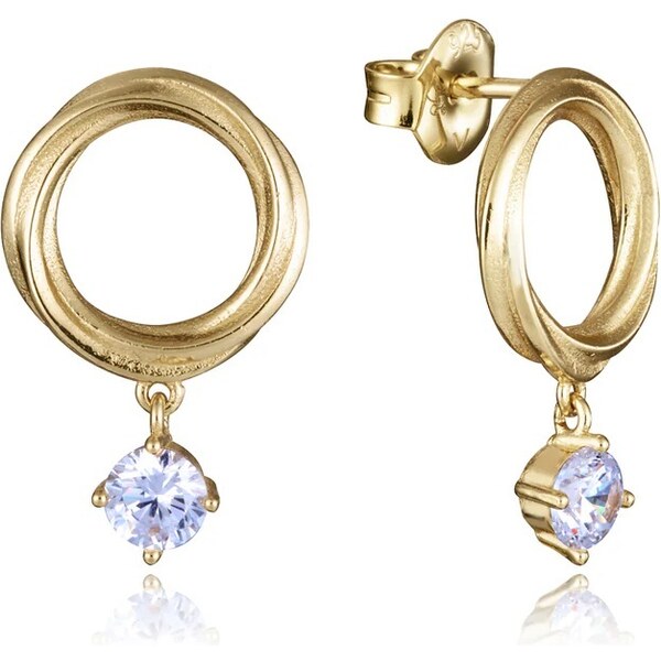 Viceroy Pozlátené visiace náušnice so zirkónom Elegant 13213E100-30 66584629