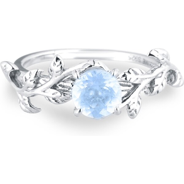 Olivie Strieborný vetvičkový prsteň AKVAMARÍN 7028 34910765