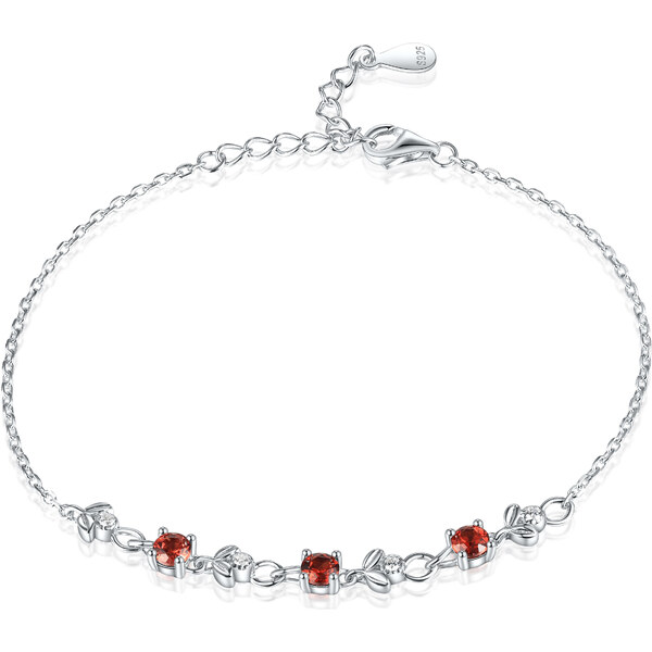 Olivie Strieborný náramok PRÍRODNÝ GRANÁT 8946 53695104