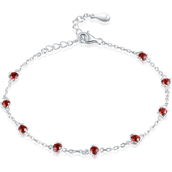 Olivie Strieborný náramok PRÍRODNÝ GRANÁT 8944 53695102