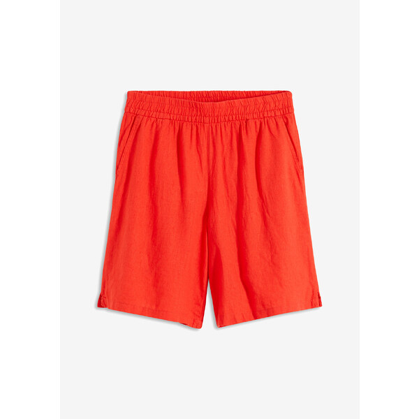 bonprix Bermudy bez zapínania zo vzdušného mixu plátna, farba červená 53691371
