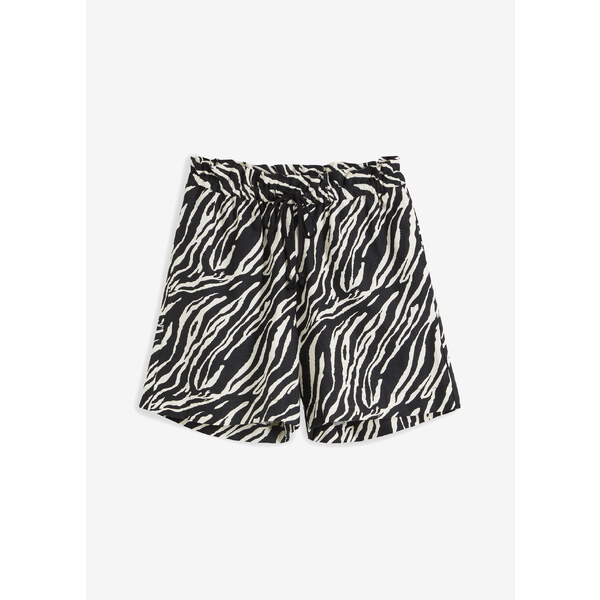 bonprix Šortky Paperbag, so šnúrkou, farba čierna 53691397