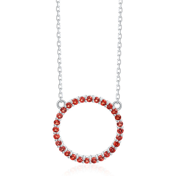 Olivie Strieborný náhrdelník PRÍRODNÝ GRANÁT 8948 53716517