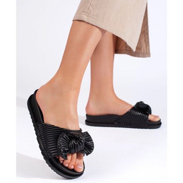 Moderné dámske čierne ponožky na plochom podpätku 58287833