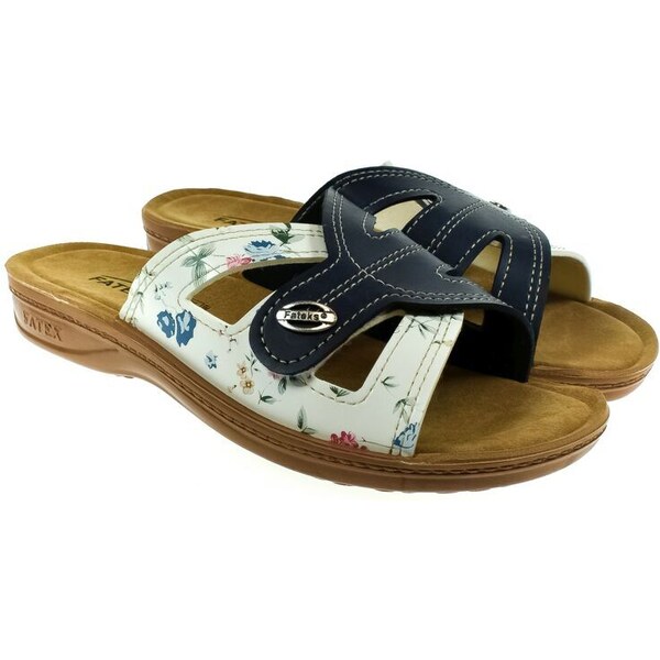 JOHN-C Dámske kvetinové klinové šľapky LILY 53860386