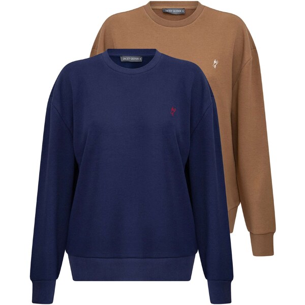 Jacey Quinn Mikina tmavomodrá / svetlohnedá / červená / biela 54339439