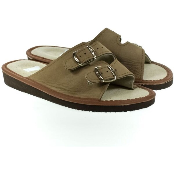 JOHN-C Dámske hnedé šľapky JUDI 53891578