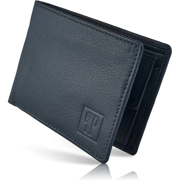 PAOLO PERUZZI Pánska kožená peňaženka T-67-DB | tmavomodrá T-67-DB 53911853