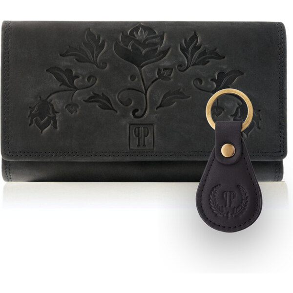 PAOLO PERUZZI Darčeková sada, dámska kožená peňaženka a kľúčenka | 53911864