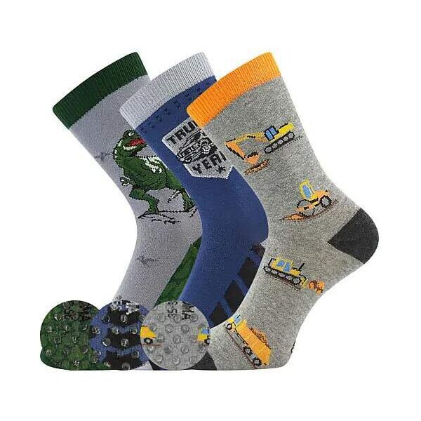 FILIP 06 ABS protišmykové detské ponožky Boma - T-REX Mix farieb 30-34 65724062