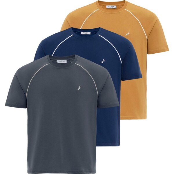 Moxx Paris Tričko farba ťavej srsti / námornícka modrá / antracitová / 54370396