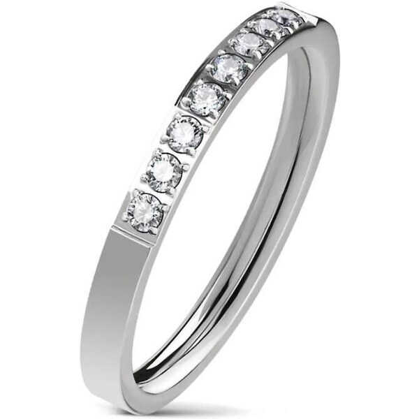 Glory Prsteň z chirurgickej ocele so zirkónmi Mary strieborný R-M6104S 53953572