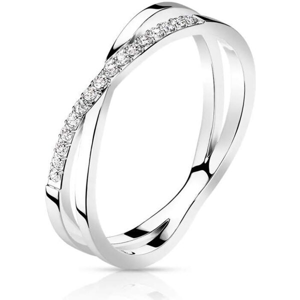 Glory Prsteň z chirurgickej ocele so zirkónmi Vera strieborný R-M7719S 53953577