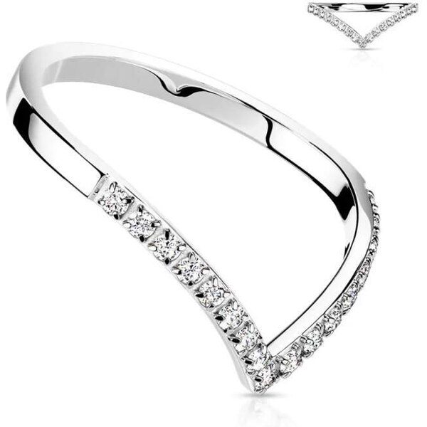 Glory Prsteň z chirurgickej ocele so zirkónmi Kylie strieborný R 53953579