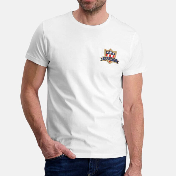 Pánské bílé triko Gant 55876 53953894